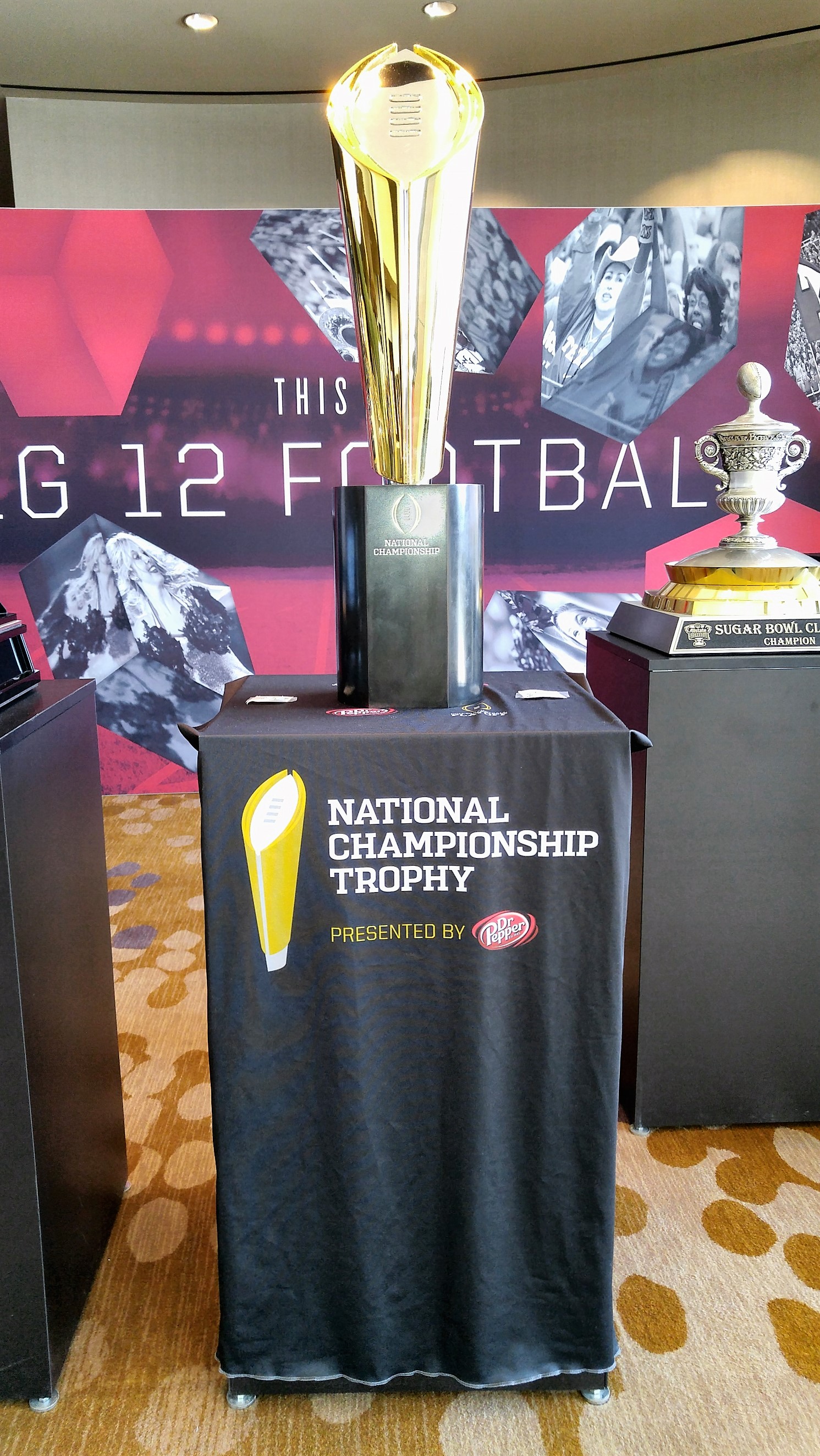 national title trophy media days